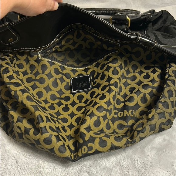 Coach Black Geometric Embossed Tote - Picture 5 of 9